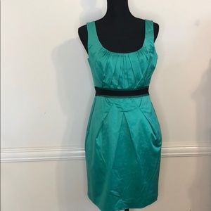 BCBG Max Azria Emerald green satin dress size 6